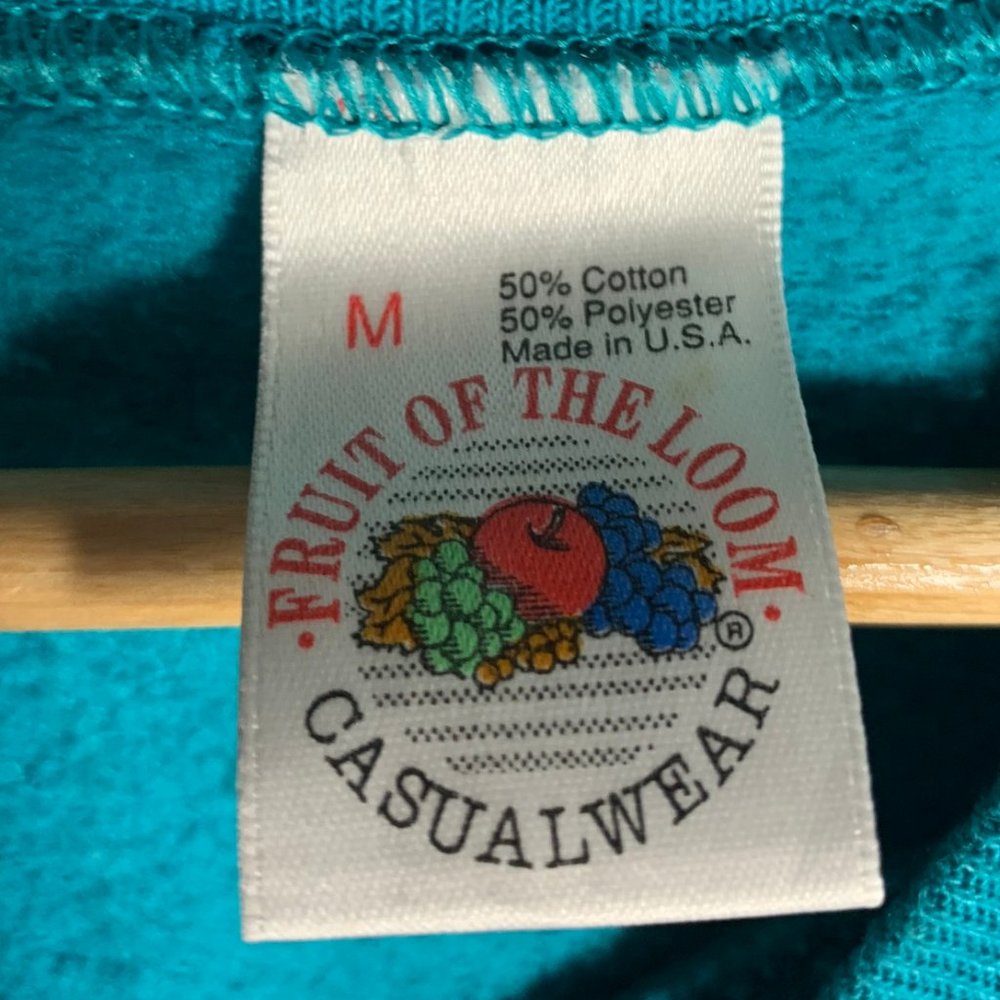 Vintage Tan Cat Teal Sweatshirt - Picture 3 of 5